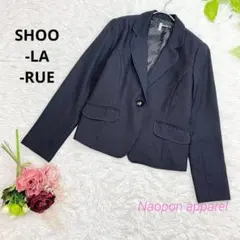 美品✨シューラルー　テーラード　ジャケット　1つボタン　L 濃紺　内側ドット柄