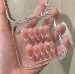 10個入り 人気デザイン韓国ワンホンネイルチップ貼るだけ完成 ピンク マグネット