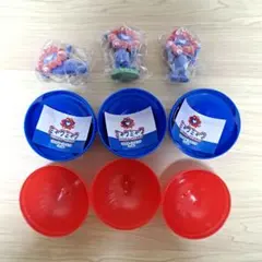 【値下げ】３個セット　寝そべり立ちガッツポーズフロッキーフィギュア ミャクミャク