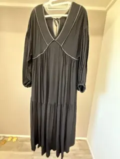 ブラック ロングドレス Vネック