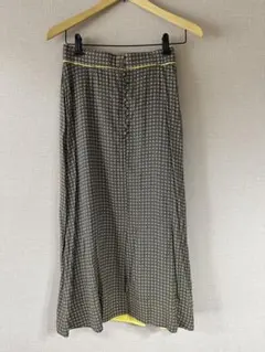 美品 Spick & spanフレアスカート ブラウンとイエロー 花柄