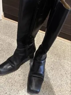 CLASSIC TANGENT 本革黒ロングブーツ 23.5のサムネイル