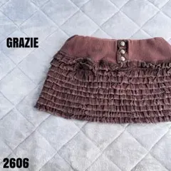 GRAZIE グラッチェ フリルブラウン ミニスカート ブラウン 2606