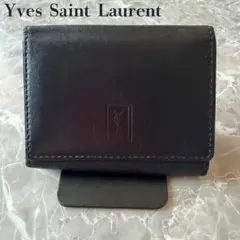 Yves Saint Laurent 本革 三つ折り財布 男女兼用 コンパクト