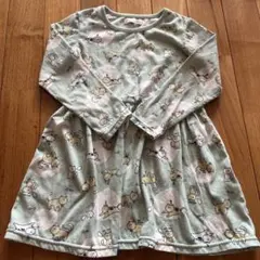 フタフタ　猫プリントチュニック トップス　ワンピース　120センチ