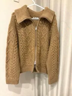 GU ケーブル編みニット ブラウンXL