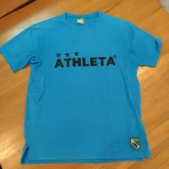 ATHLETA 青 Tシャツ ロゴ入り