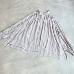 De bon coer/フリル　ブラウス　グレー　シャーリング