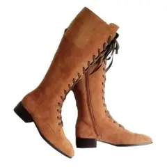 サヴァサヴァ　あしながおじさん　スエードレザーロングブーツ　本革