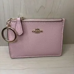COACH ミニスキニーIDケース（コインケース・小銭入れ） ピンク レザー素材
