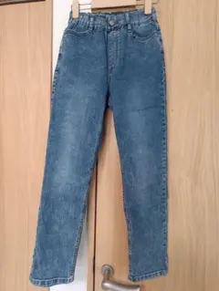 GU デニムブルー ストレートパンツ 150cm