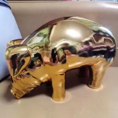 開運金の豚貯金箱 ゴールド 縁起物