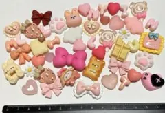 ハンドメイド　デコパーツ　樹脂　ホイップデコ　ネイル　デコパーツ　ピンク