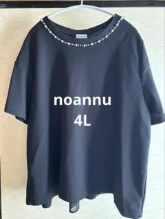 noannu 大きいサイズ ビジュー付き半袖 4L ブラック