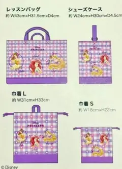 入園入学準備　バッグ　シューズ　巾着　体操着袋など　ディズニープリンセス