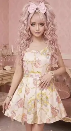MA*RS ジュエル柄ワンピース ピンク 姫ギャル y2k バックリボン 希少のサムネイル