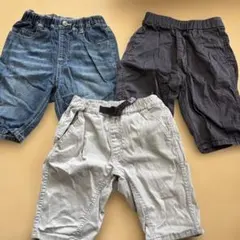 綿100%シンプルハーフパンツ３枚セット　130