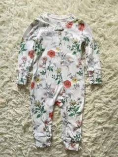 GAP オーガニックコットン 花柄ロンパース 6-12ヶ月