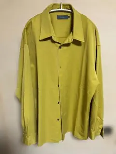 CLEL ブルー バルーン袖ルーズレギュラーカラーシャツ クレイル L