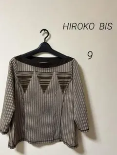 良品 HIROKO BIS ヒロコビス ノースリーブブラウス シワ加工 チェック 