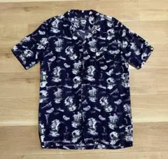 stussy アロハ シャツ ネイビー L レーヨンのサムネイル