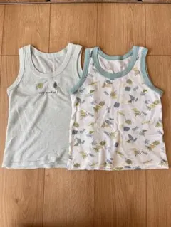 肌着 タンクトップ 2枚セット メッシュ 水色 100cm
