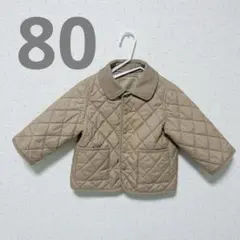 ベージュ キルティングジャケット 80