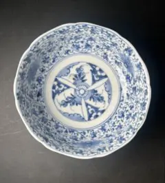 古伊万里　輪花鉢 山水文様 陶磁器 古伊万里 輪花鉢 山水文様 陶磁器 - メルカリ