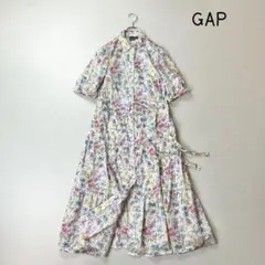 GAP 花柄　ティアード　ワンピース　5分袖くらい