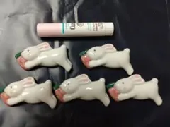 新品 ウサギの陶器 箸置き 5個セット