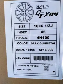 ①　SSR GTX04 16インチ 6.5J インセット45　2本セットのサムネイル
