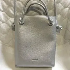 限定価格！アネモネ ノットハンドル スクエア ショルダーバッグ シルバーのサムネイル