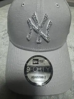 ニューエラ NEWERA キャップ ライトグレー ストーン デコ