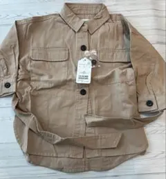 CIAOPANIC ビッグCPO長袖シャツ S ベージュ　100cm