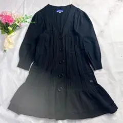 極美品 バーバリーブルーレーベル ニットワンピース 膝丈 ホースロゴ 黒 38