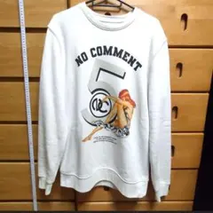 ノーコメントパリ スウェット トレーナー M 白 裏起毛 美品のサムネイル