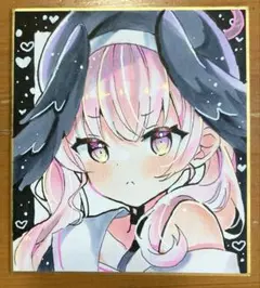 魔法少女ノ魔女裁判 まのさば 手描きイラスト 桜羽エマ 魔女化 色紙 ⑲