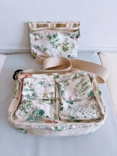 レスポ　植物柄ショルダーバッグとポーチ