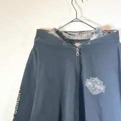 ハーレーダビッドソン　古着　長袖パーカー　ブラック