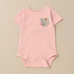 sense of wonder リバティポケットボディスーツ　ピンク70-80