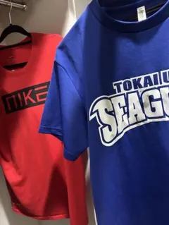 東海大学バスケ部Tシャツとナイキ赤Tシャツ2点セット