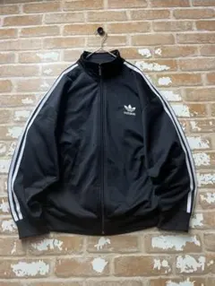 90s adidas アディダス　トラックジャケット　トレフォイル　黒　刺繍のサムネイル