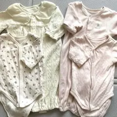 【4点セット】ロンパース　まとめ売り　60㎝　破れあり　さくらんぼ　女の子