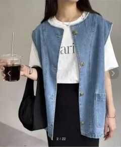 DISCOAT 【ユニセックス】デニムベスト　ジャケット