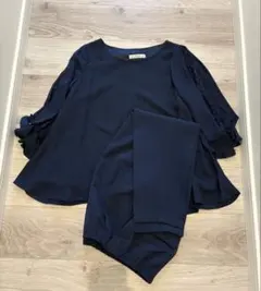 期間限定お値下げ❗️ネイビー フリル付き セットアップ セレモニー