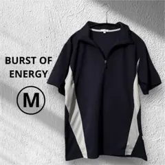 バーストオブエナジー　スポーツウェア　ネイビー M ハーフジップ配色デザイン