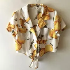 vintage フルーツ柄 クロッブド シャツ80s 90sのサムネイル