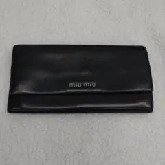 (2) miu miu 長財布 ブラック レザーのサムネイル