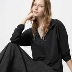 ユニクロ エアリズムUVカットメッシュパーカ ブラック