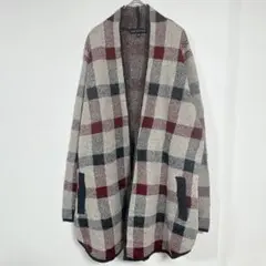 アドリアンヌヴィッタディーニ チェック カーディガン ショールカラー 長袖 XL